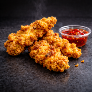 Crispy In House Chicken Tenders with choice of dip